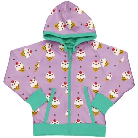 Maxomorra Ice Cream Organic Zip Hoodie Reversible Cotton