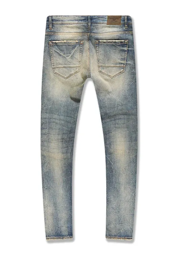 Men JORDAN CRAIG Reconstructed Denim Jeans