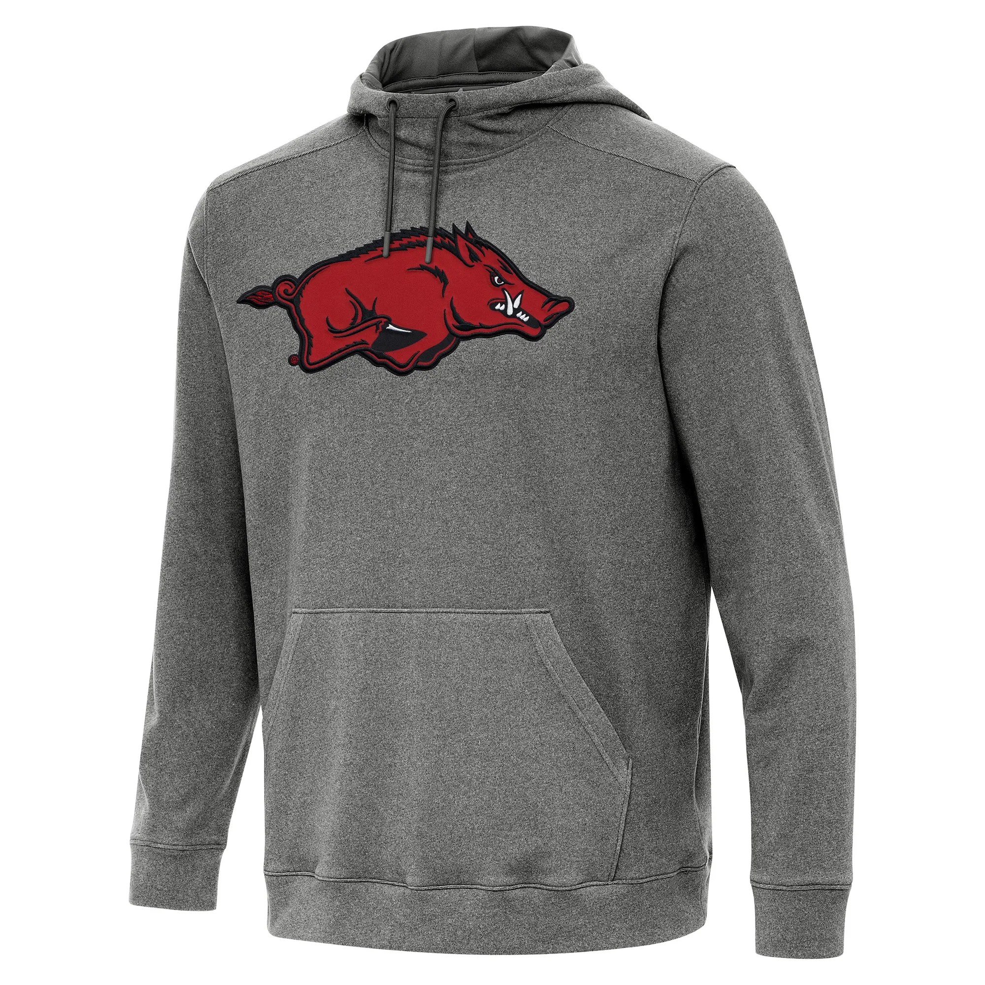 Men's Antigua Heather Charcoal Arkansas Razorbacks Cloud Pullover Hoodie