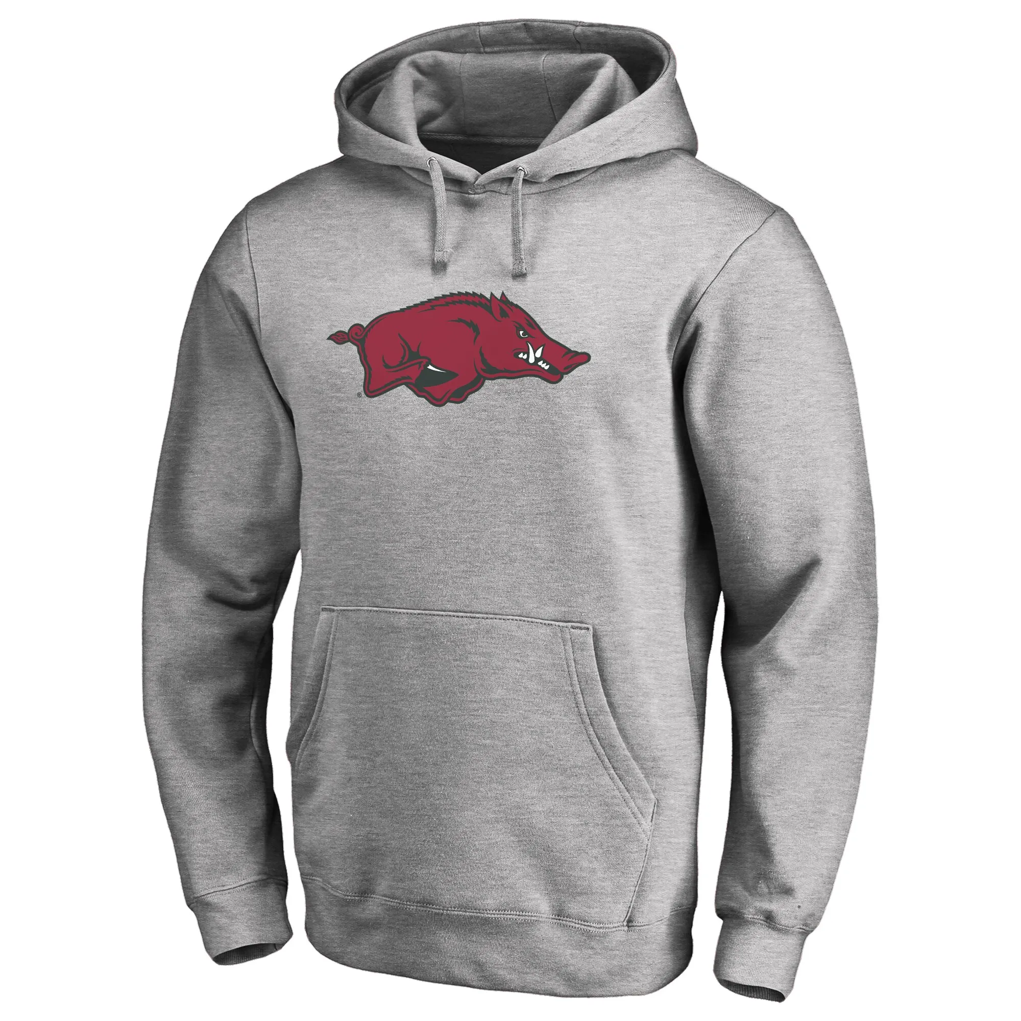 Men's Ash Arkansas Razorbacks Primary Team Logo Pullover Hoodie