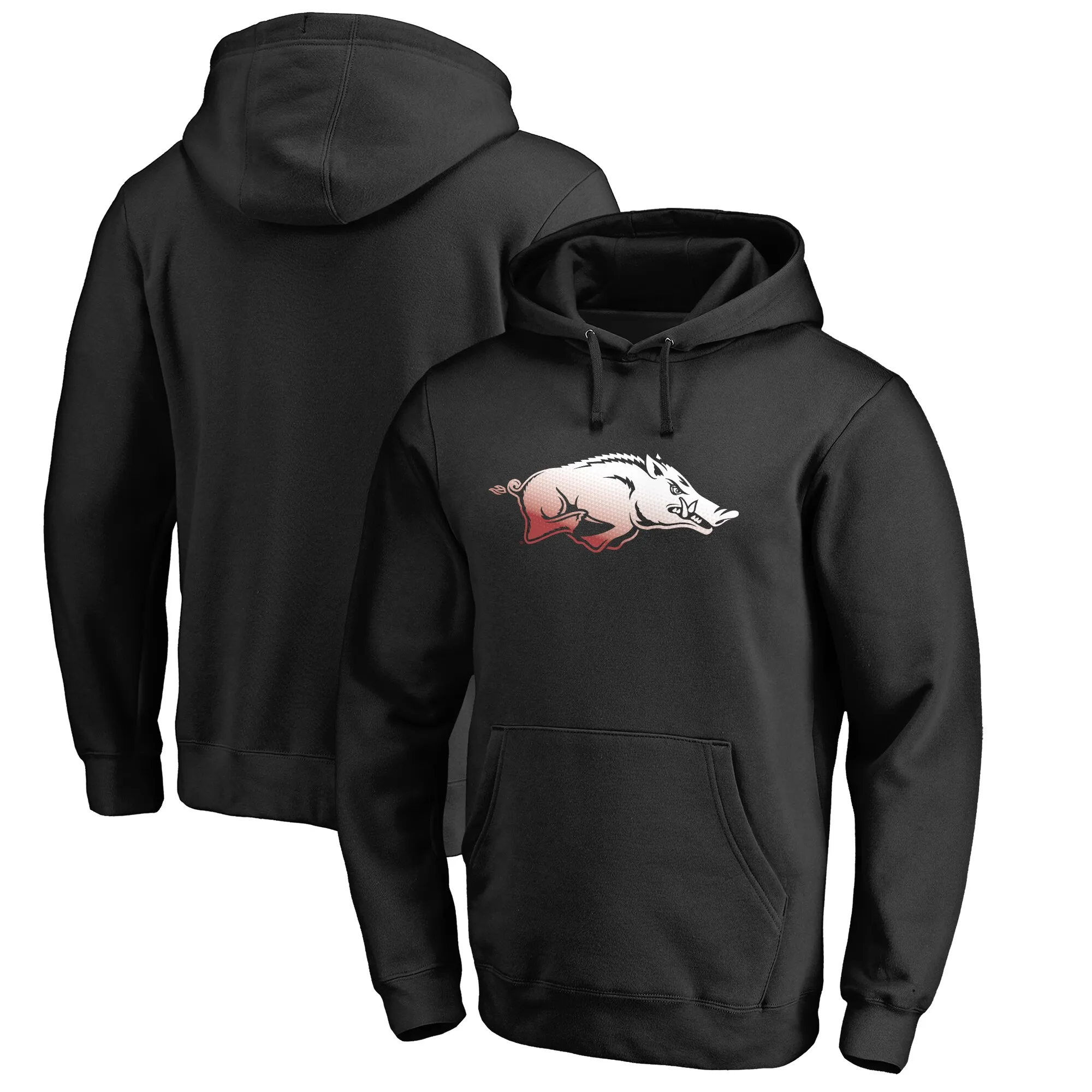 Men's Black Arkansas Razorbacks Gradient Logo Pullover Hoodie