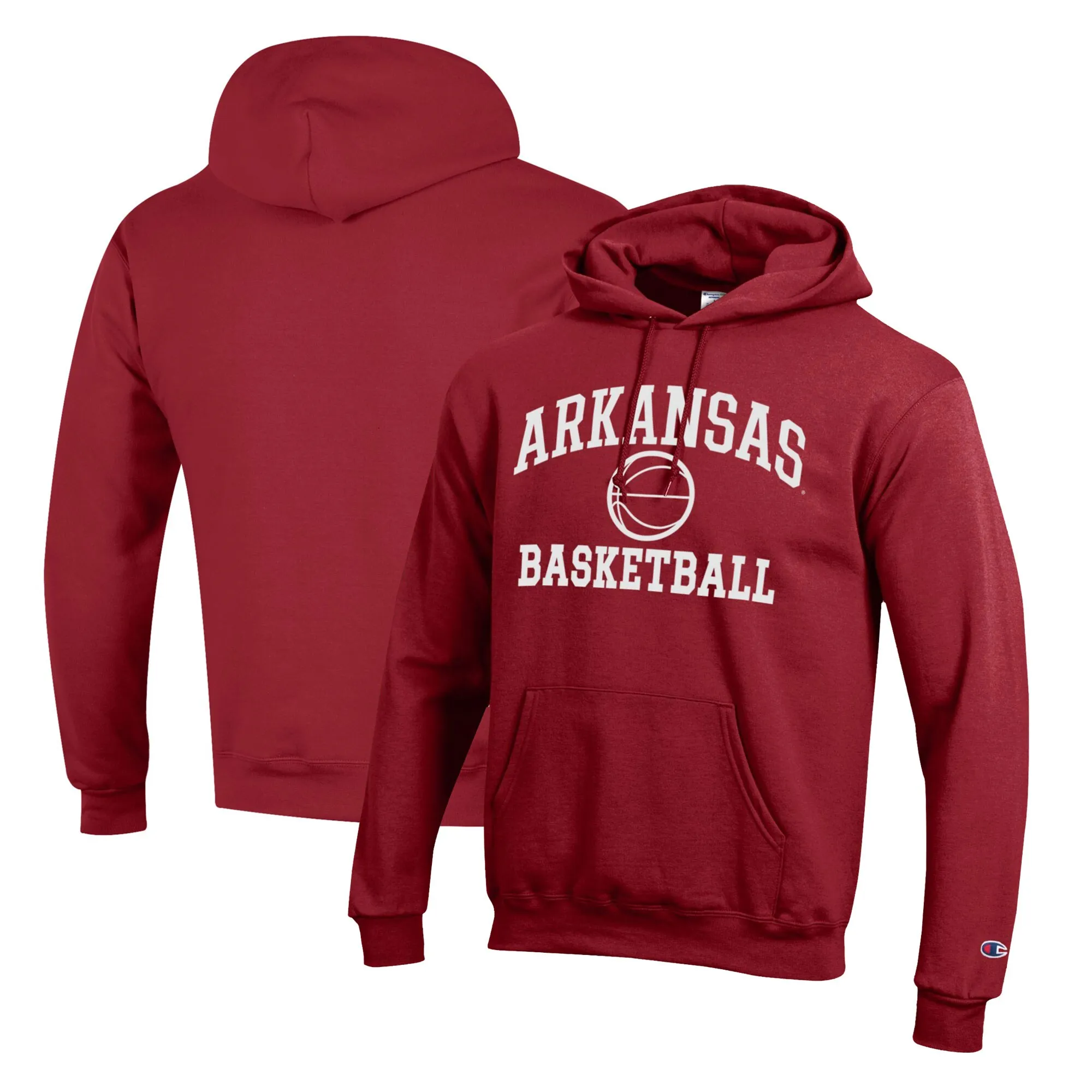 Men's Champion Cardinal Arkansas Razorbacks Basketball Icon Pullover Hoodie