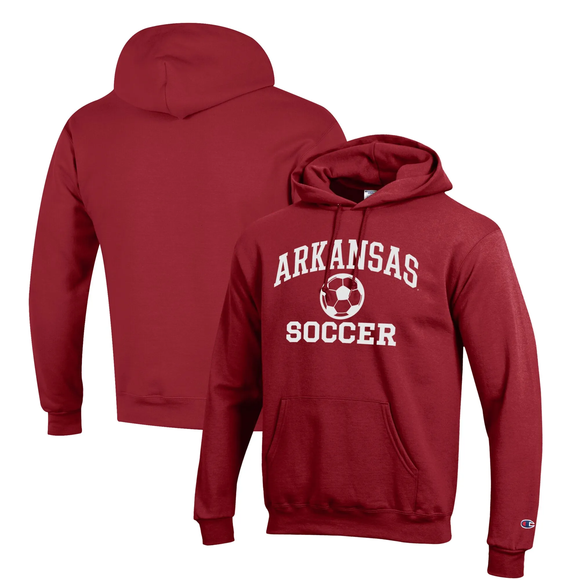 Men's Champion Cardinal Arkansas Razorbacks Soccer Icon Powerblend Pullover Hoodie