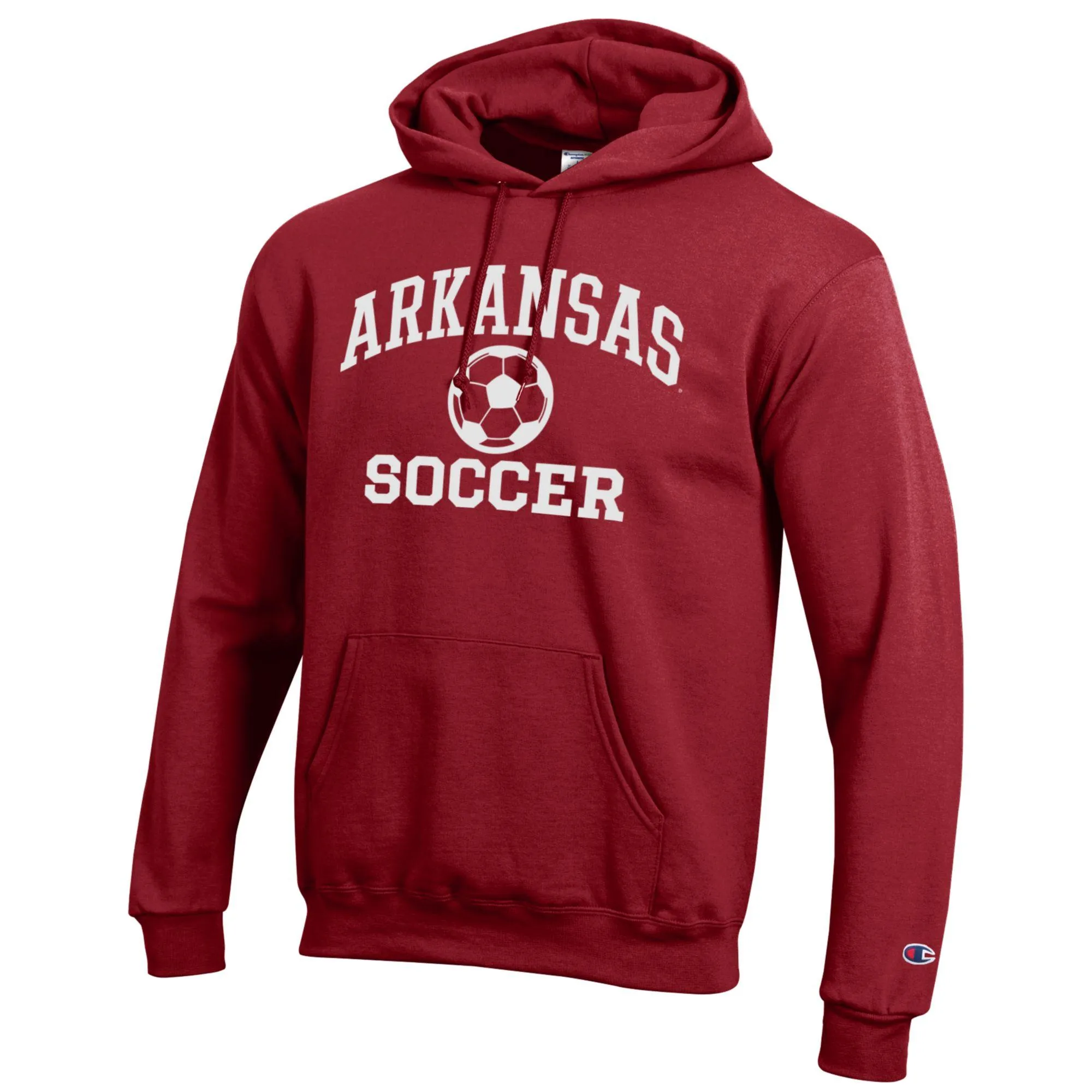 Men's Champion Cardinal Arkansas Razorbacks Soccer Icon Powerblend Pullover Hoodie