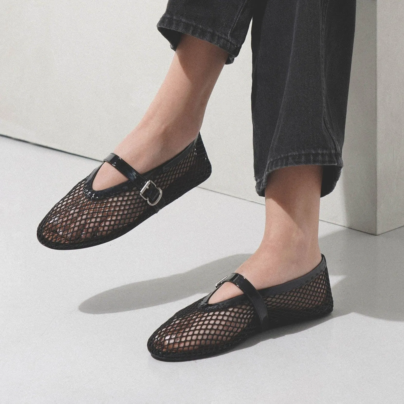 Mesh ballet flats for women