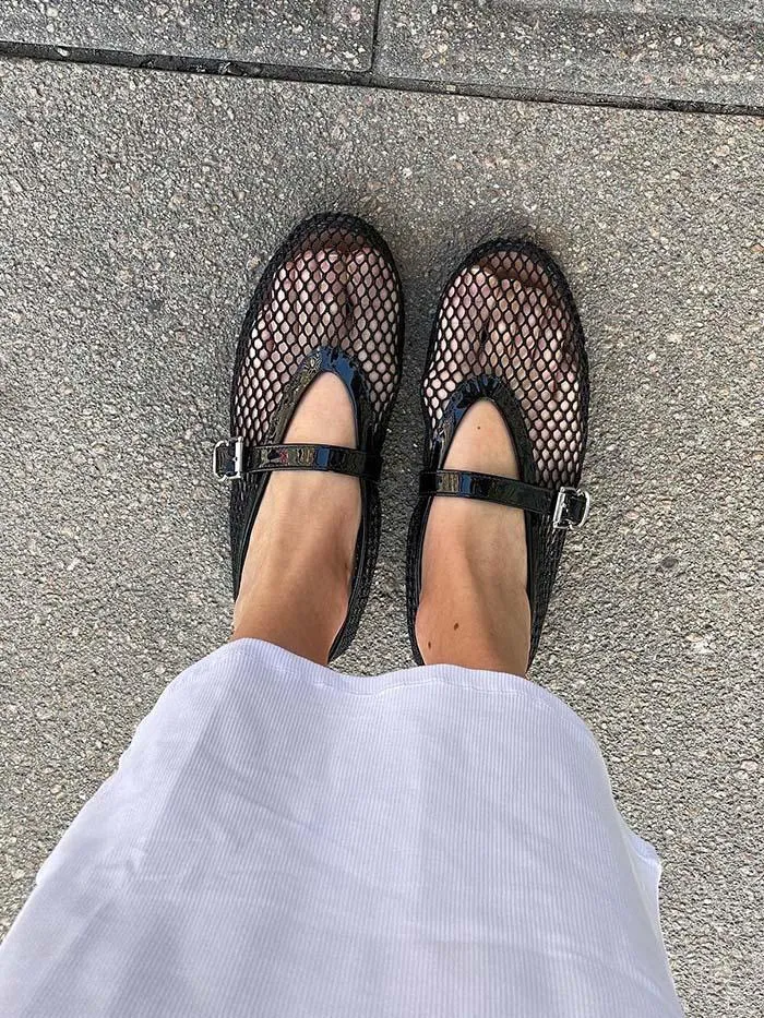 Mesh ballet flats for women