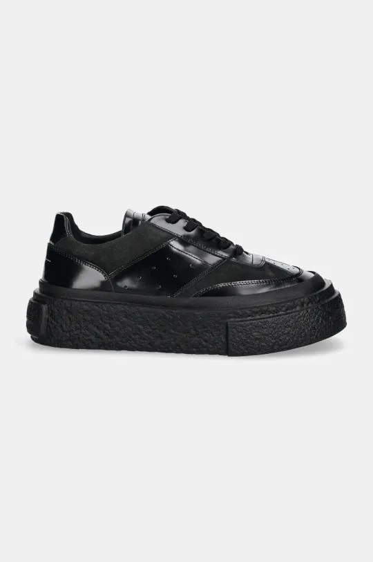 MM6 Maison Margiela leather sneakers black color SH3WS0004.P7985