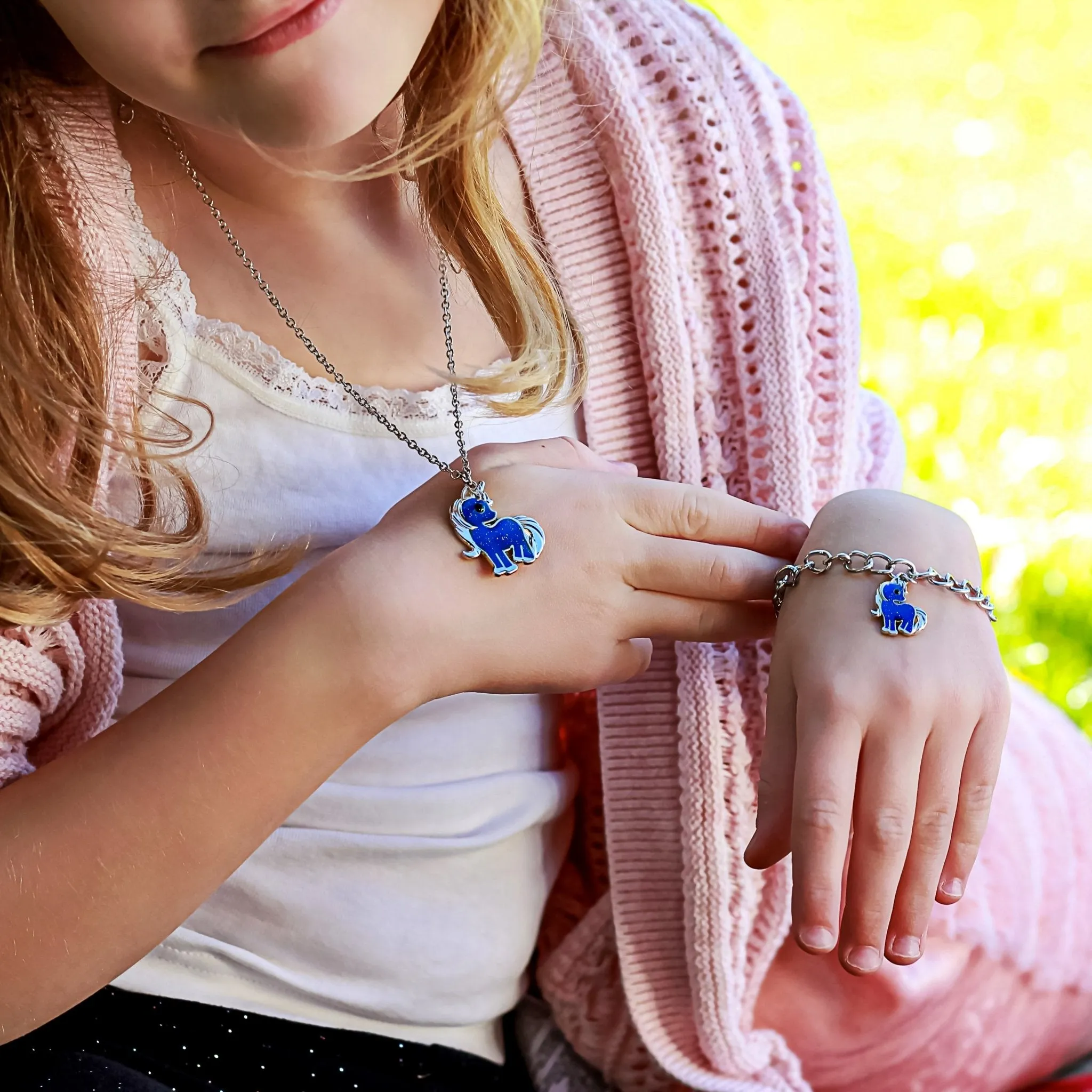 Mood Jewelry Set with Necklace, Bracelet, and Earring Studs.