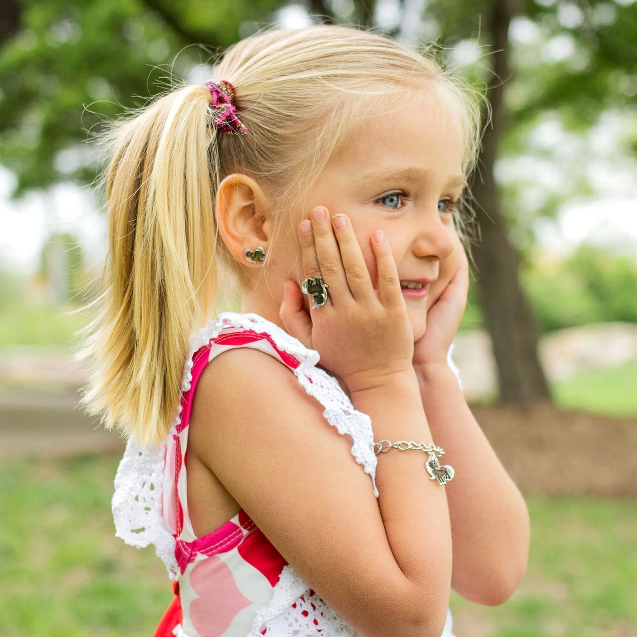 Mood Jewelry Set with Necklace, Bracelet, and Earring Studs.