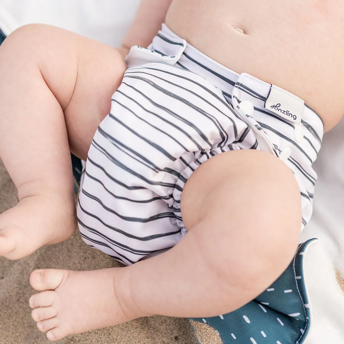 Navy Striped Newborn Pants