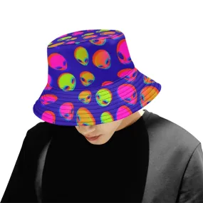 Neon Alien UV Blacklight Reactive Bucket Hat