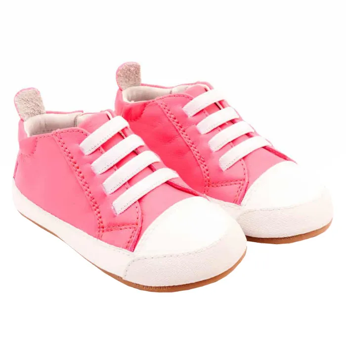 Neon Pink Baby Eazy Jogger Shoes by Old Soles