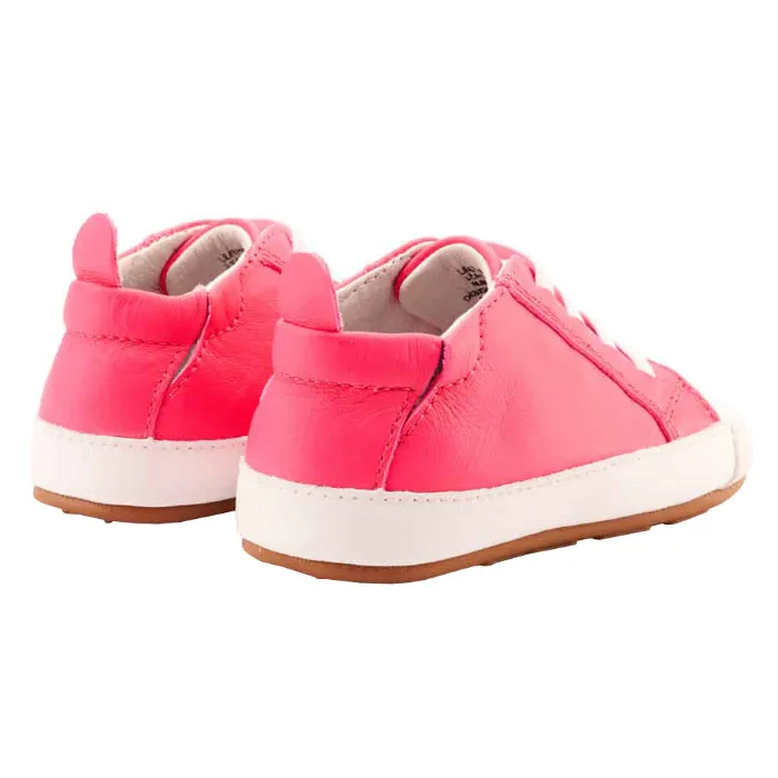 Neon Pink Baby Eazy Jogger Shoes by Old Soles