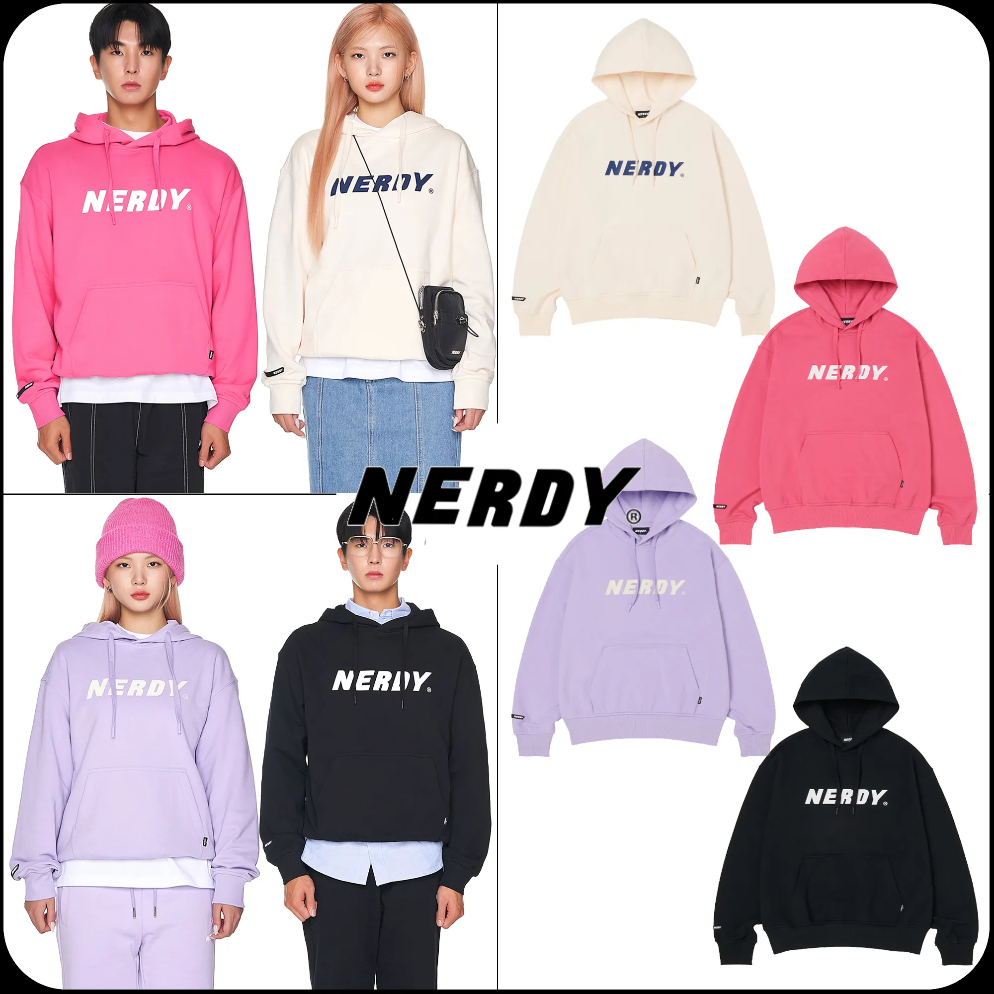 Nerdy 23SS Big Logo Pullover Hoodie - Shop Now