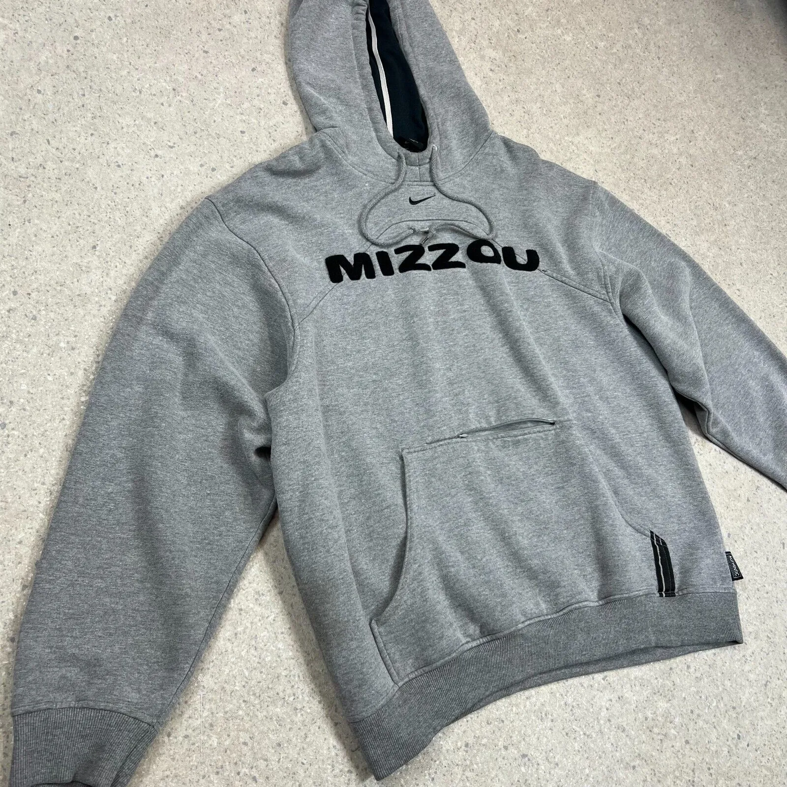 Nike Centre Swoosh Hoodie Medium Grey 90s Mizzou Hooded Sweatshirt