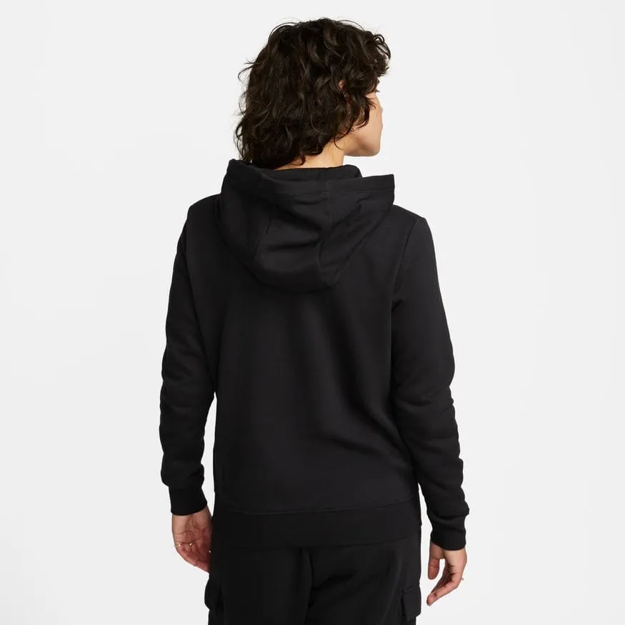 Nike Women's Club Fleece Black Logo Pullover Hoodie