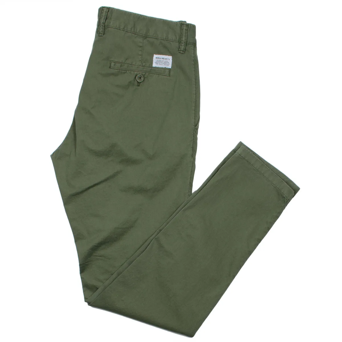 Norse Projects Aros Slim Light Twill Chinos Dried Olive.