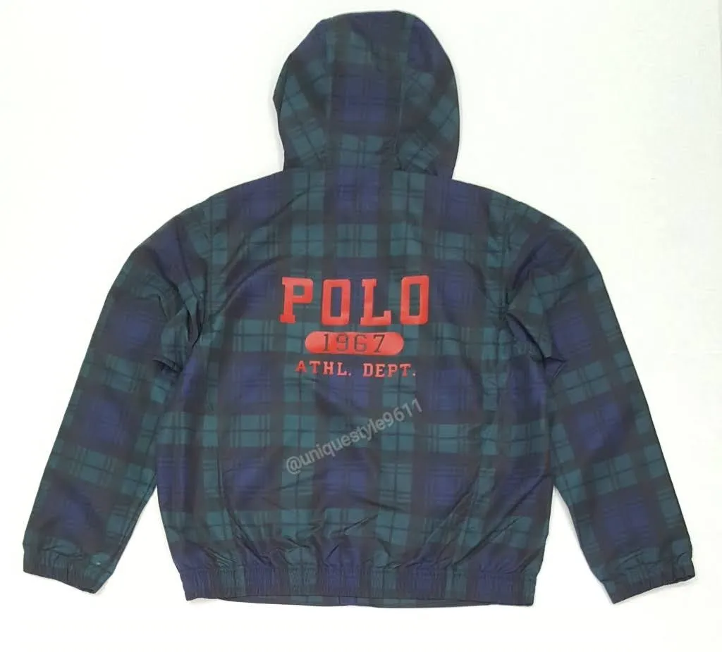 Nwt Polo Ralph Lauren Plaid Polo 1967 Athl. Dept Zip Up Windbreaker Jacket