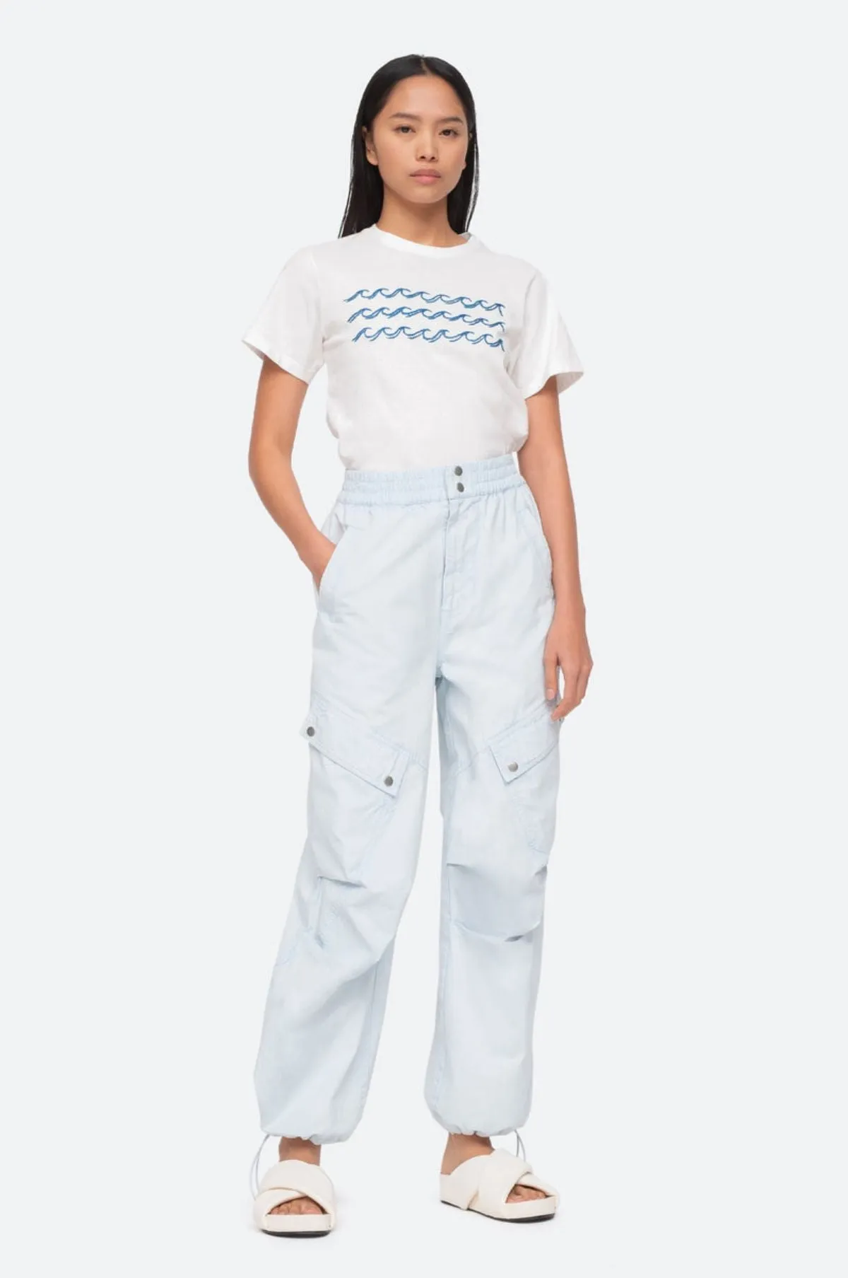 Nyla Twill Pants Blue