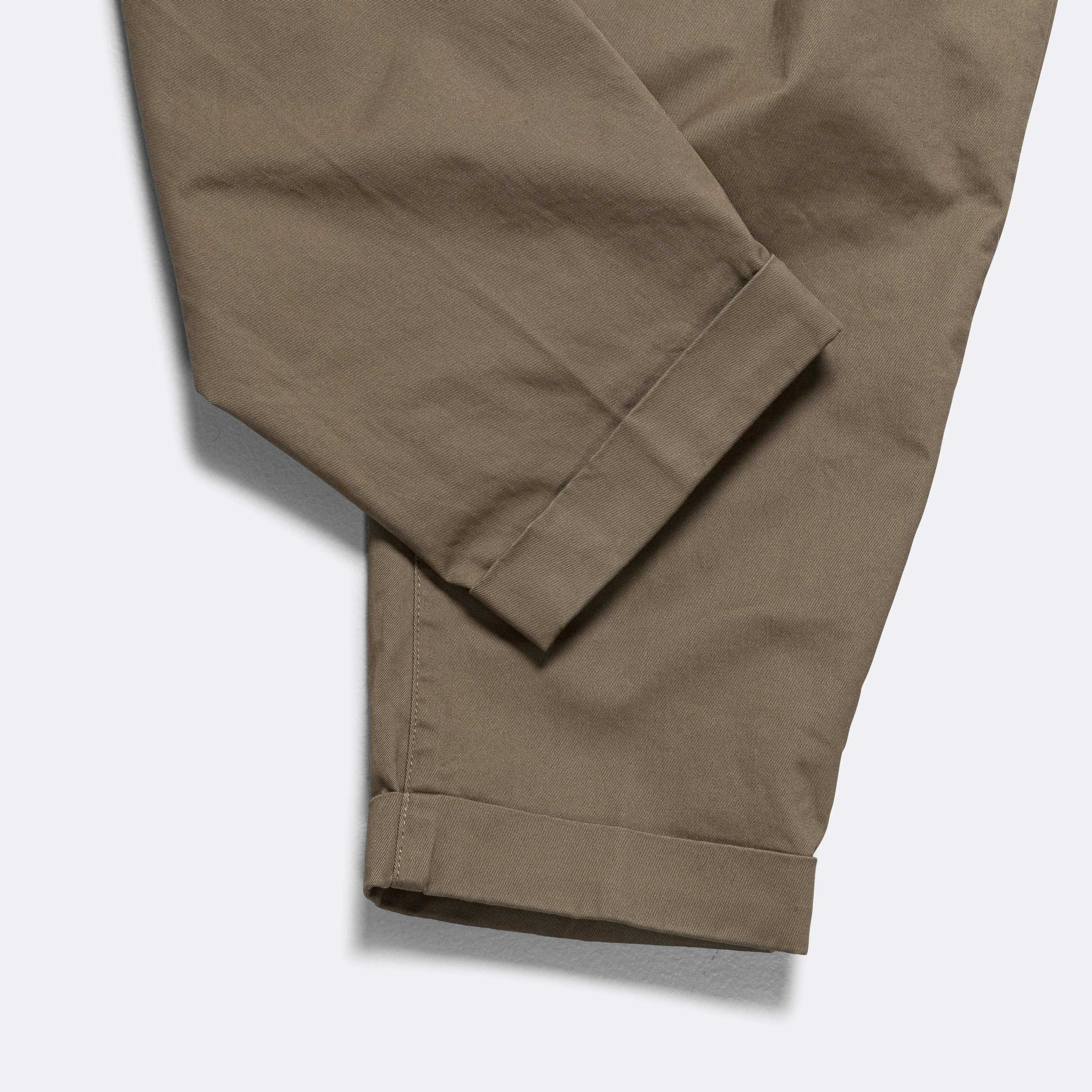 Olive Twill Pants with 2 Pleats