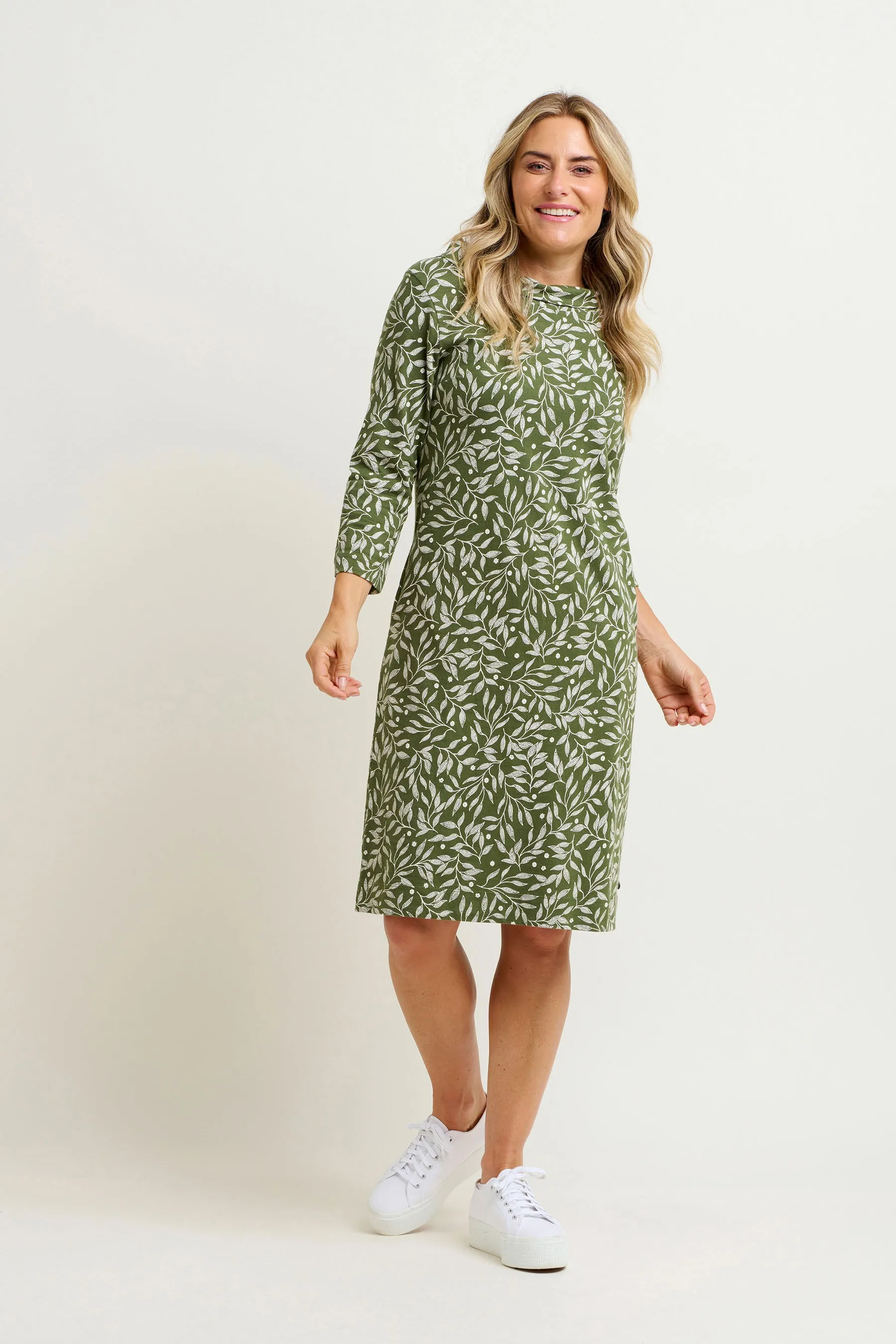 Orchard leaf print dress