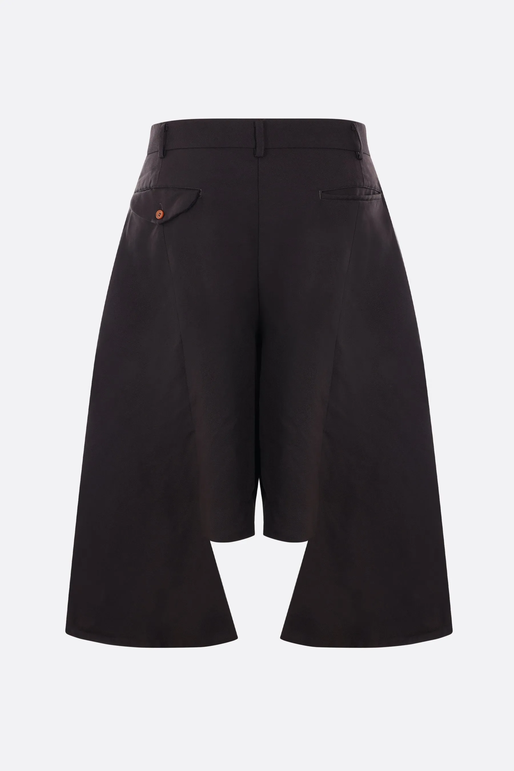 Oversized cropped pants in twill fabric