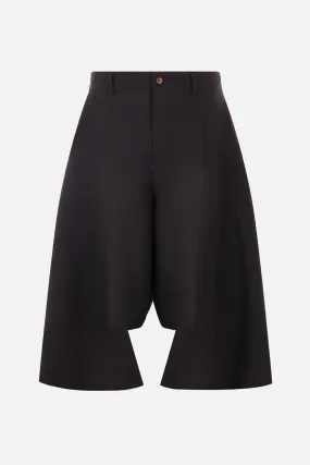 Oversized cropped pants in twill fabric