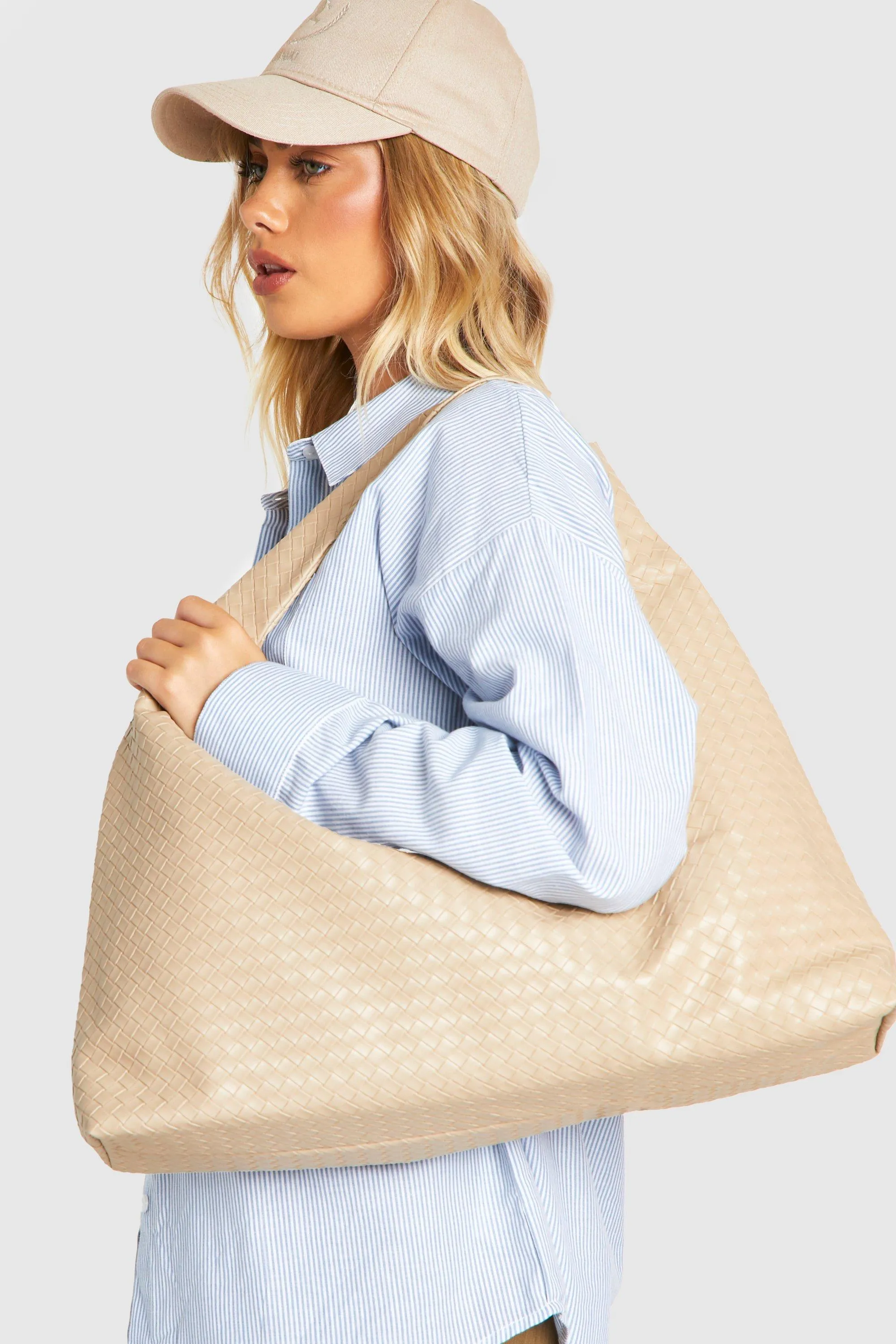 Oversized Woven Tote Bag