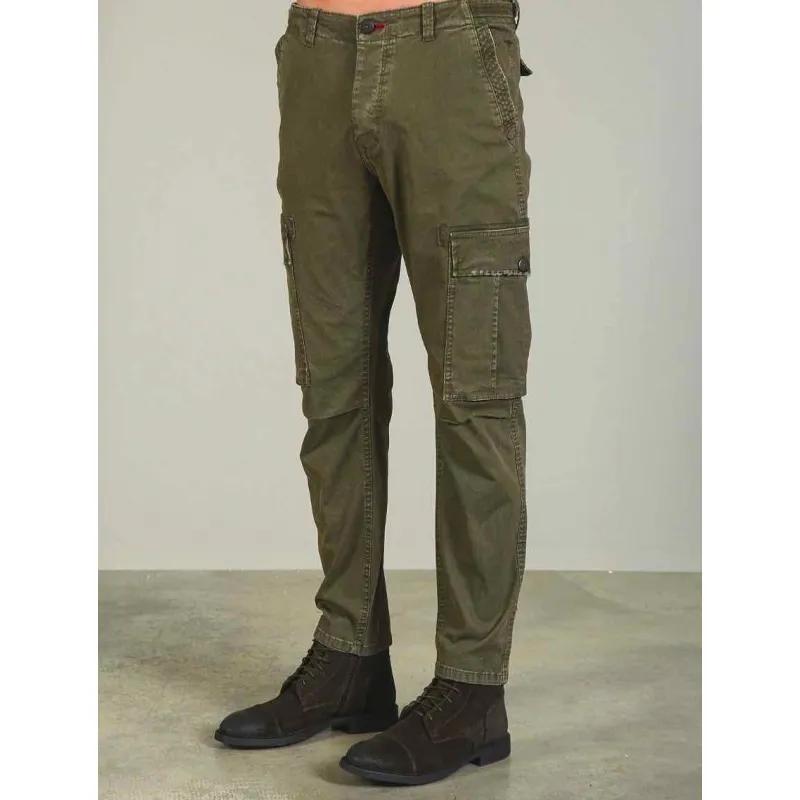 PANTALONE CARGO IN COTONE VINTAGE, VERDE