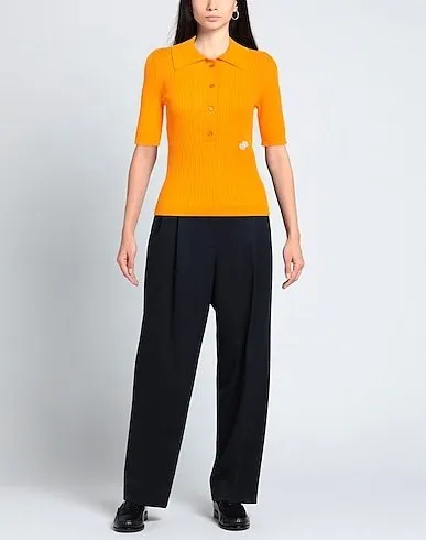 PATOU Rib Cropped Plain Logo V-neck & Crew neck