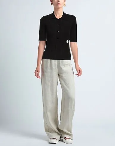 PATOU Rib Cropped Plain Logo V-neck & Crew neck