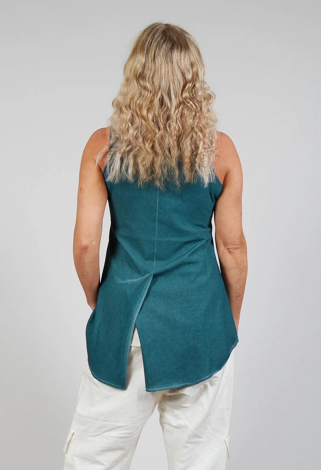 Peplum Vest in Tulip Cloud