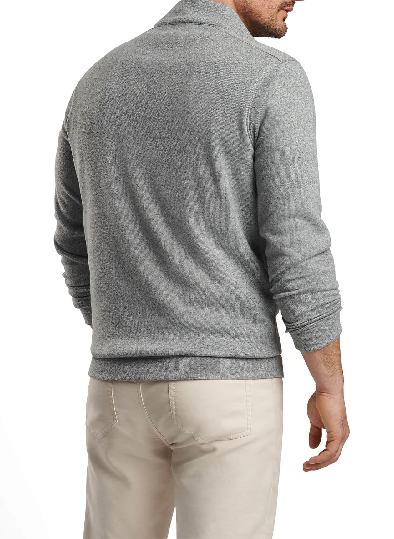 Peter Millar Crown Sweater Fleece Custom Quarter-Zips, Gale Grey