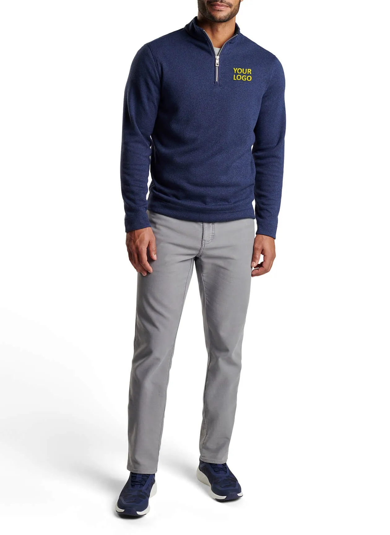 Peter Millar Crown Sweater Fleece Custom Quarter-Zips, Navy