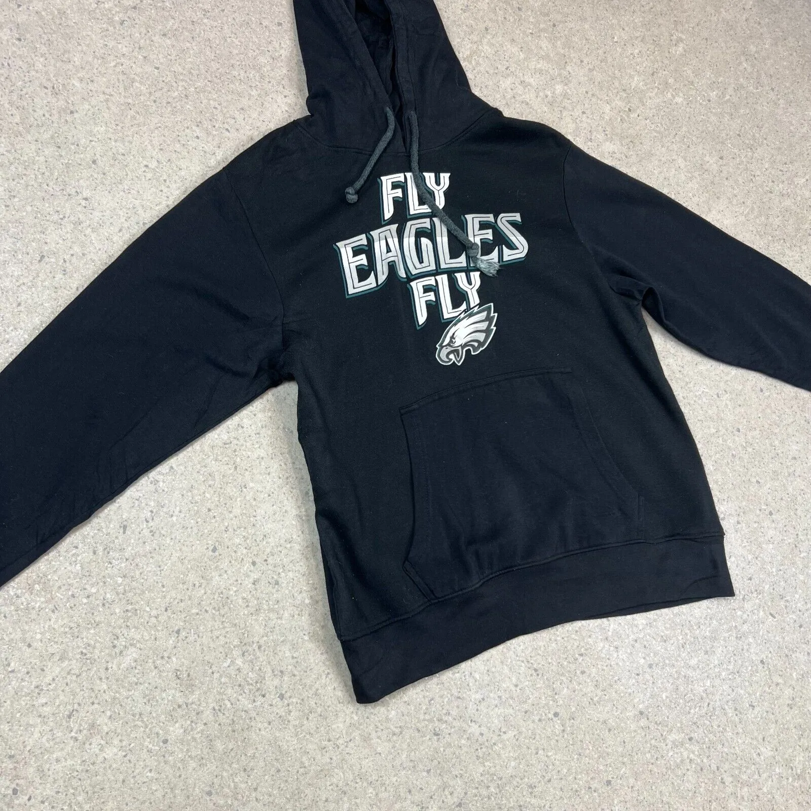 Philadelphia Eagles NFL Mens Small Black Pullover Hoodie Fly Eagles Logo