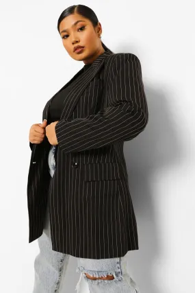 Plus Occasion Suit Pinstripe Blazer