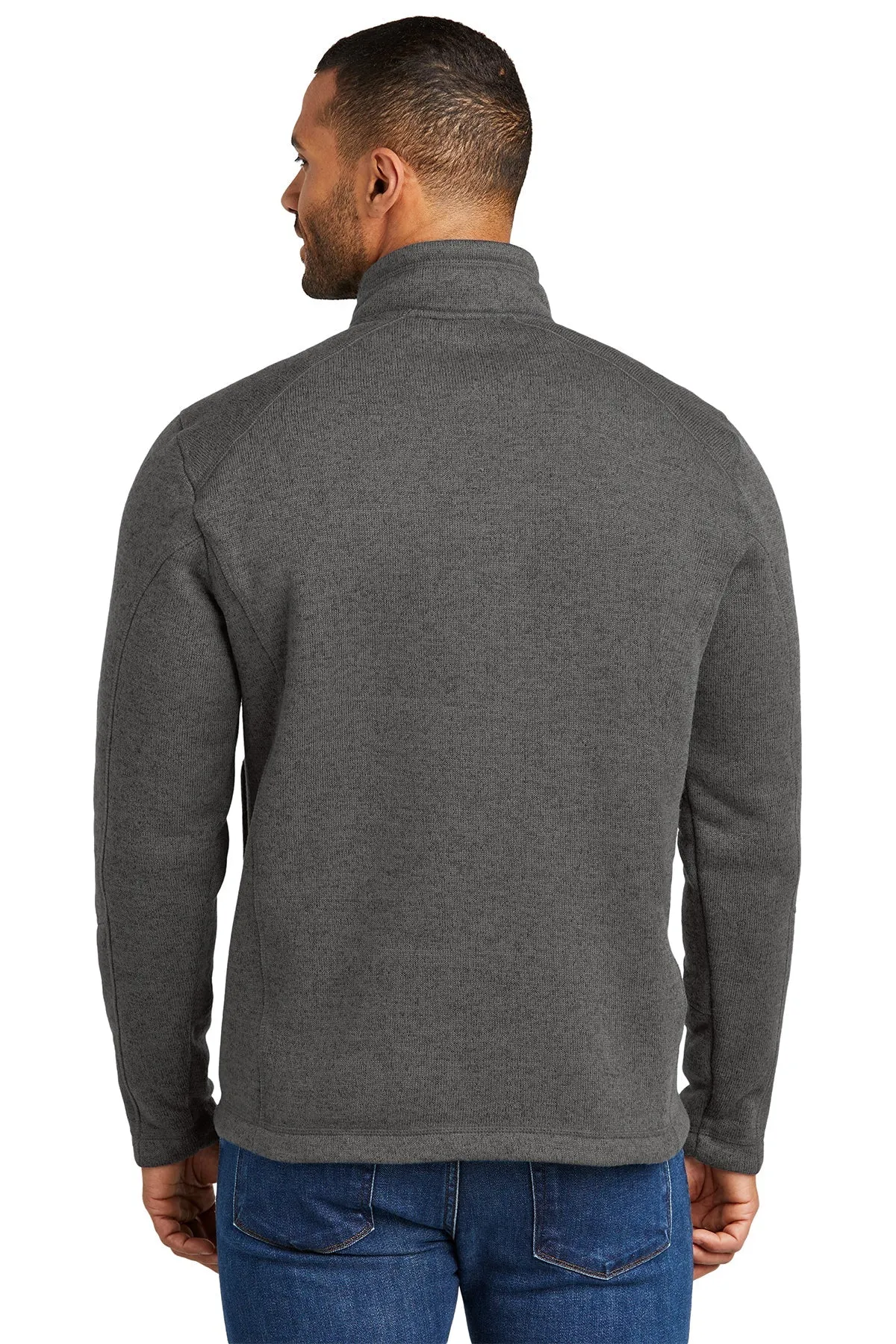 Port Authority Arc Sweater Fleece Customized 1/4-Zips, Grey Smoke Heather