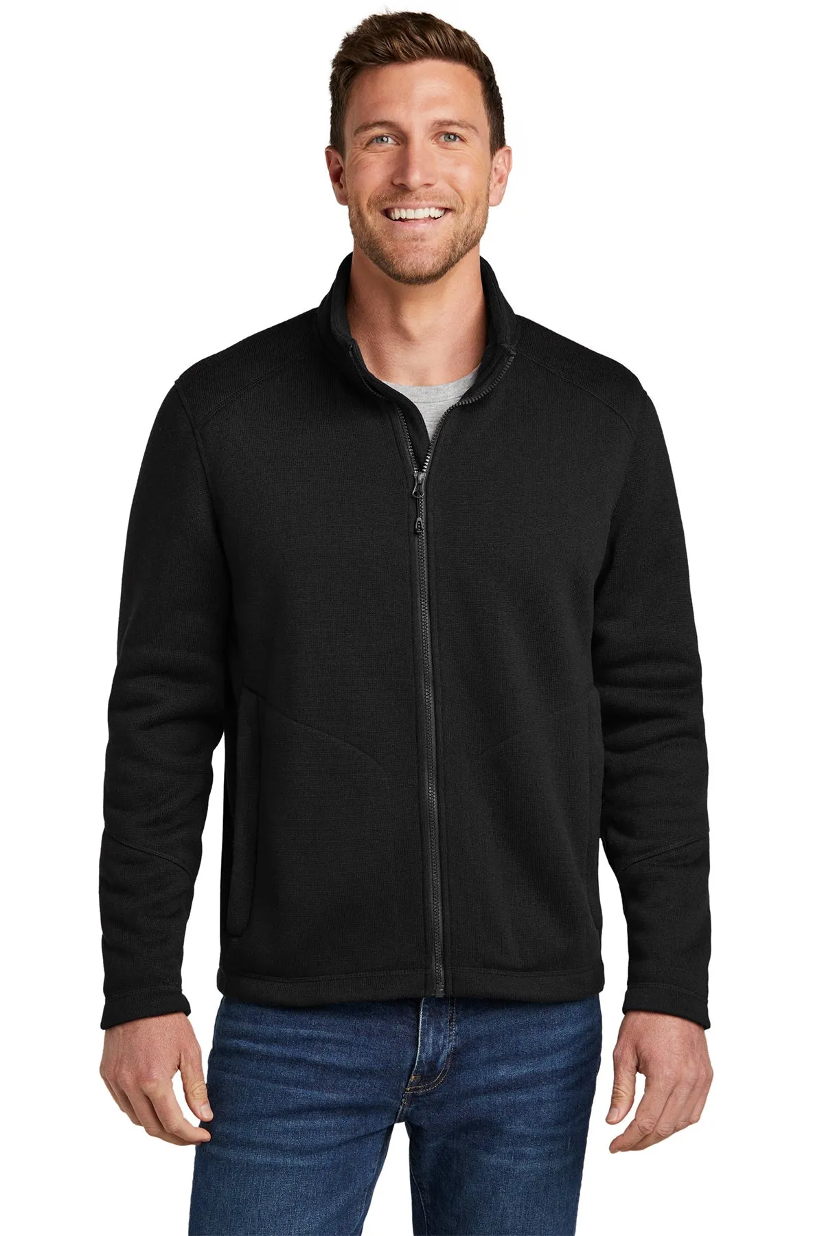 Port Authority Arc Sweater Fleece Customized Jackets, Deep Black