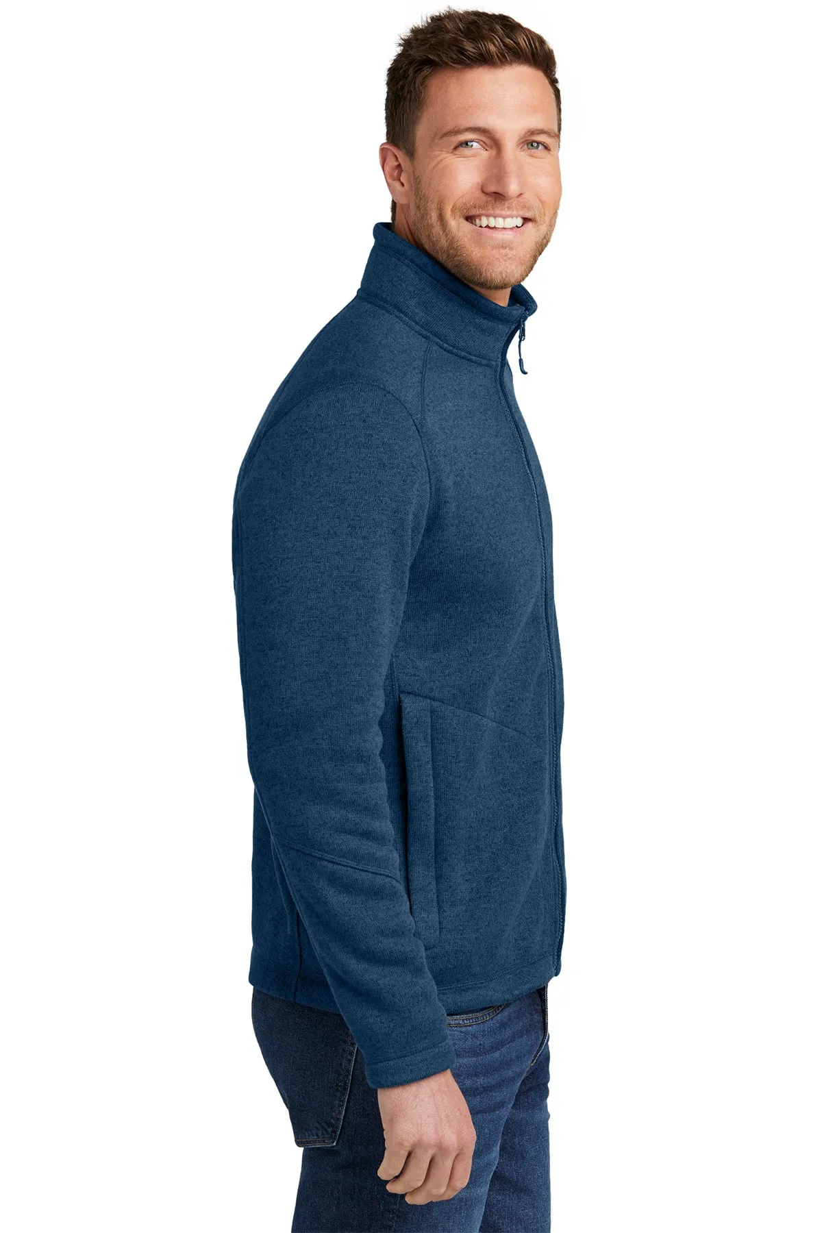 Port Authority Arc Sweater Fleece Customized Jackets, Insignia Blue Heather