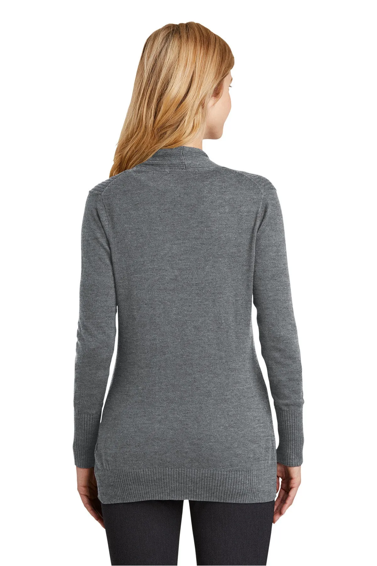 Port Authority Ladies Open Front Sweater, Medium Heather Grey [Fooda]