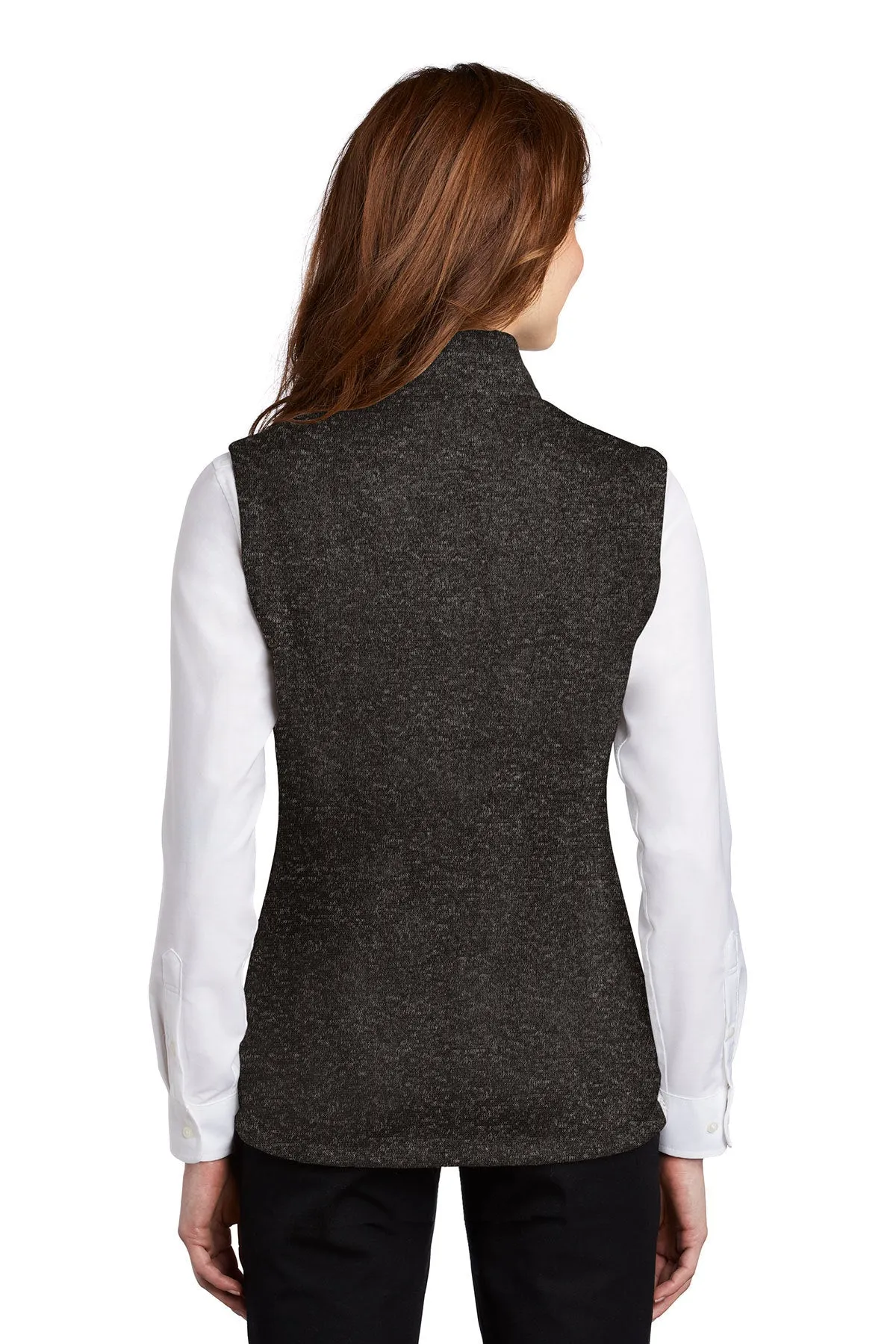 Port Authority Ladies Sweater Vest, Black Heather [Fooda Manager]