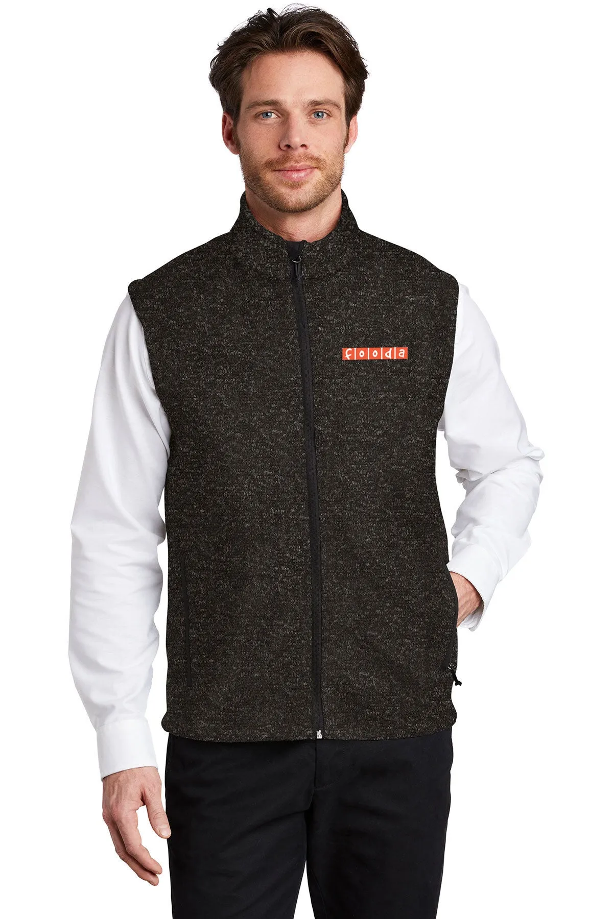 Port Authority Sweater Vest, Black Heather [Fooda Manager]