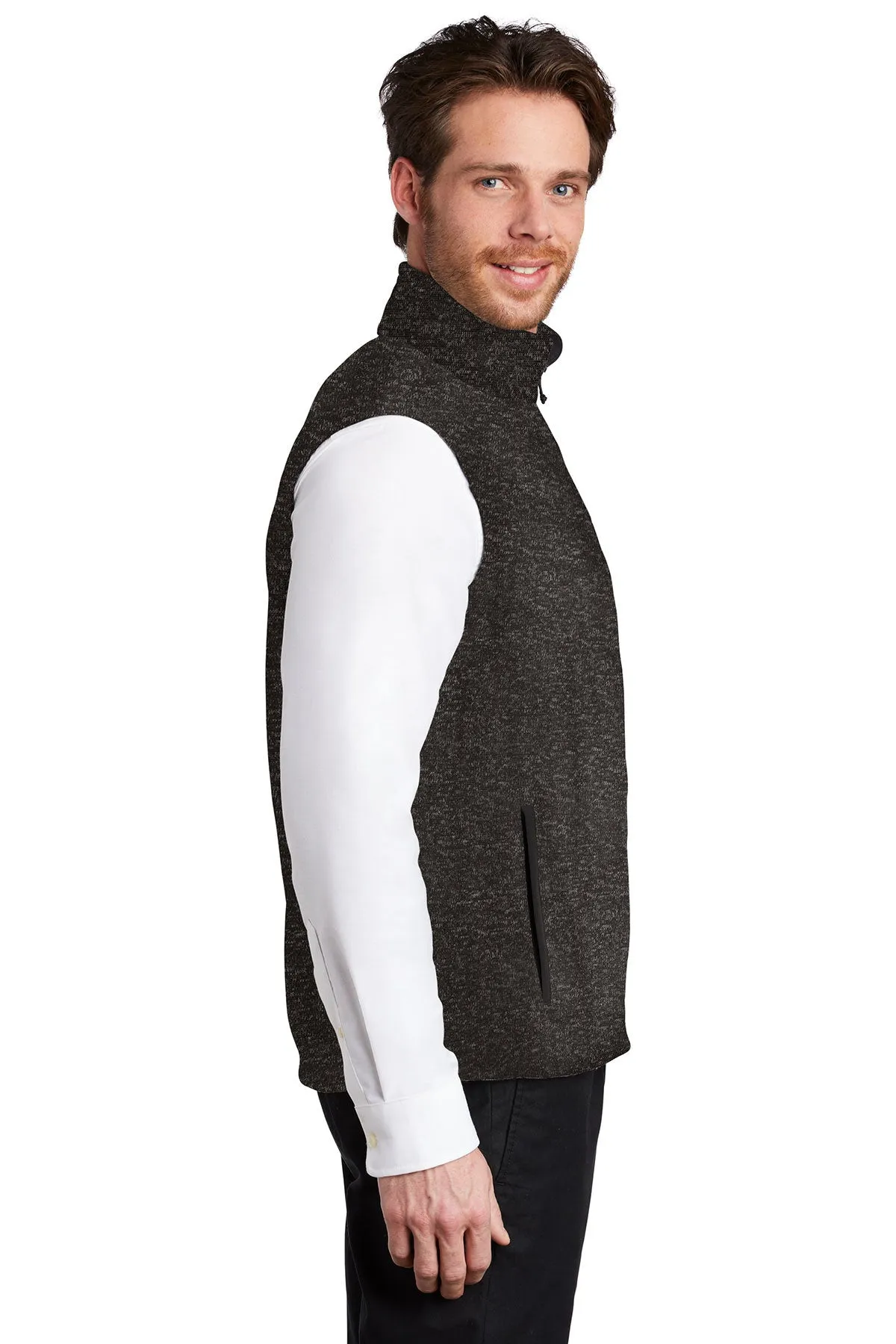 Port Authority Sweater Vest, Black Heather [Fooda Manager]