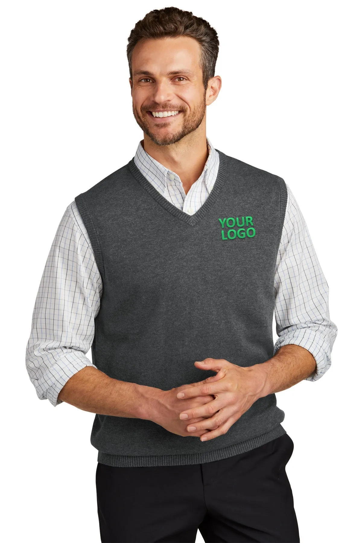 Port Authority Sweater Vest, Charcoal Heather [Fooda Manager]