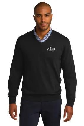 Port Authority V-Neck Sweater, Black [Allied Residential]