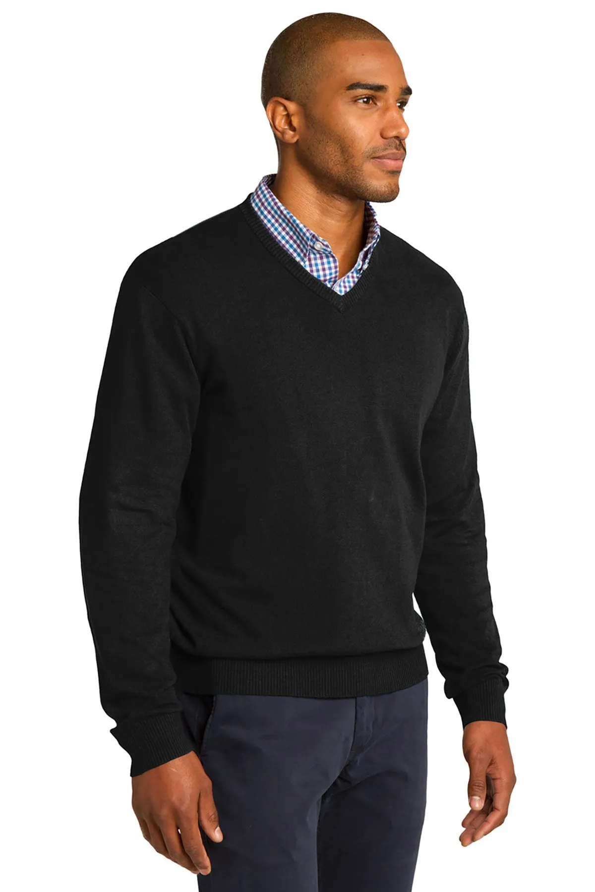 Port Authority V-Neck Sweater, Black [Allied Residential]