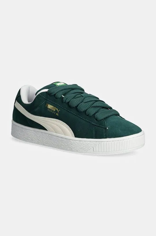 Puma leather sneakers Suede XL green color 395205