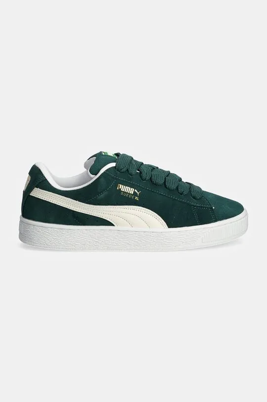 Puma leather sneakers Suede XL green color 395205