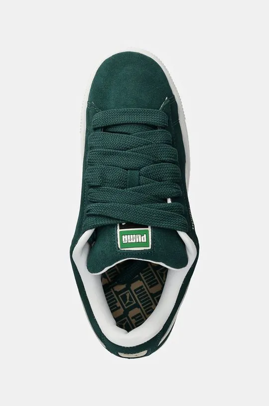 Puma leather sneakers Suede XL green color 395205