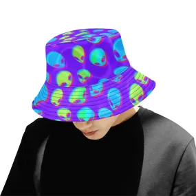 Purple Alien Vapor Glitch Bucket Hat - UV Blacklight Reactive Online Shop